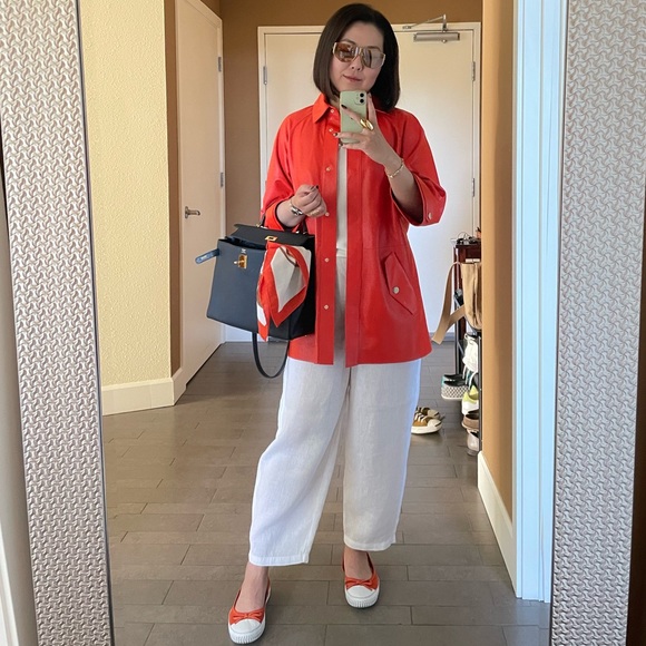 100% Genuine Leather Orange Jacket